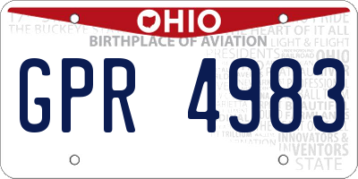 OH license plate GPR4983