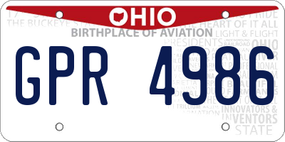 OH license plate GPR4986