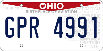 OH license plate GPR4991