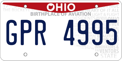 OH license plate GPR4995