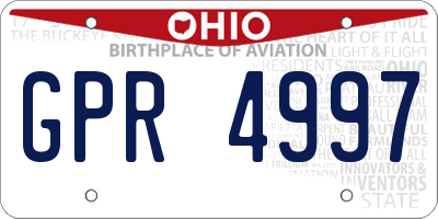 OH license plate GPR4997