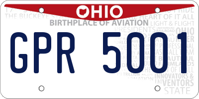 OH license plate GPR5001