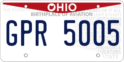 OH license plate GPR5005