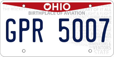 OH license plate GPR5007