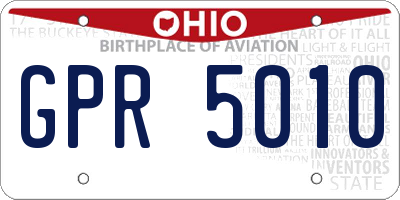 OH license plate GPR5010