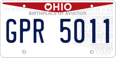 OH license plate GPR5011