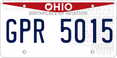 OH license plate GPR5015