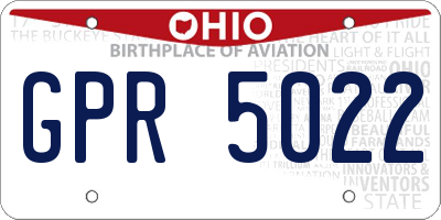 OH license plate GPR5022