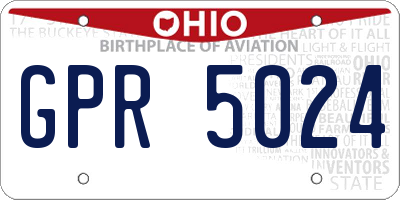 OH license plate GPR5024