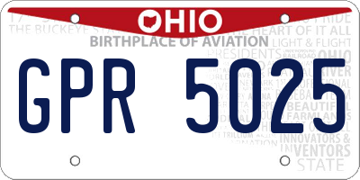 OH license plate GPR5025