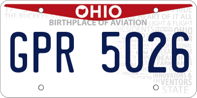 OH license plate GPR5026