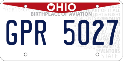OH license plate GPR5027