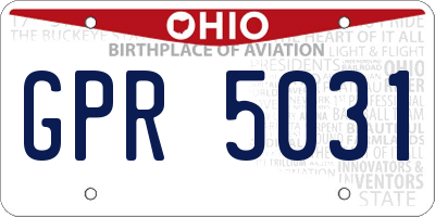 OH license plate GPR5031