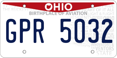 OH license plate GPR5032