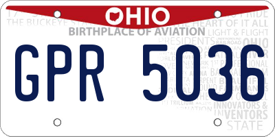 OH license plate GPR5036
