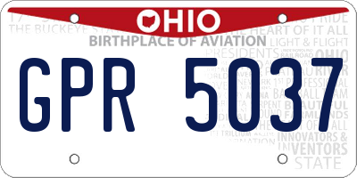OH license plate GPR5037