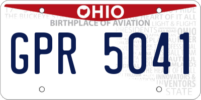 OH license plate GPR5041
