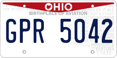 OH license plate GPR5042