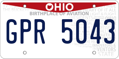 OH license plate GPR5043