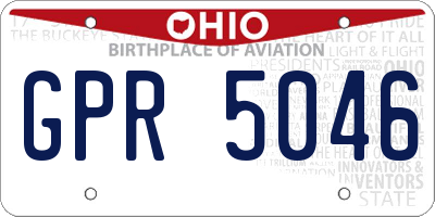 OH license plate GPR5046
