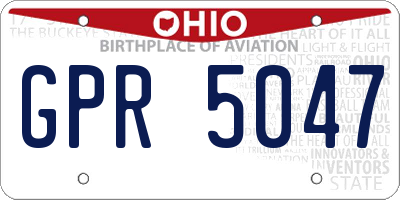 OH license plate GPR5047