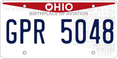 OH license plate GPR5048