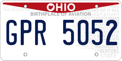 OH license plate GPR5052