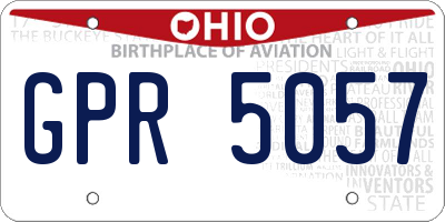 OH license plate GPR5057