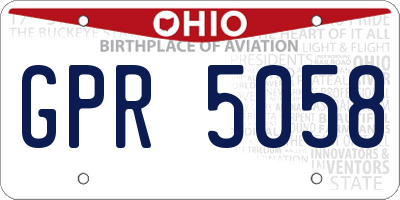 OH license plate GPR5058