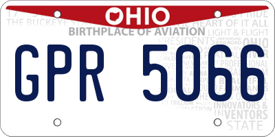 OH license plate GPR5066