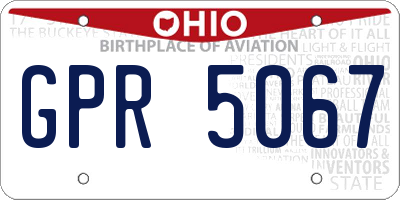 OH license plate GPR5067