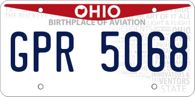 OH license plate GPR5068