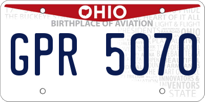 OH license plate GPR5070