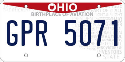 OH license plate GPR5071