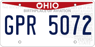 OH license plate GPR5072