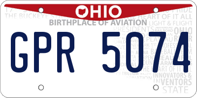 OH license plate GPR5074