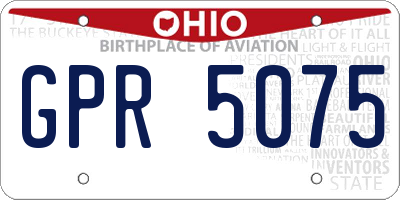 OH license plate GPR5075