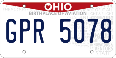 OH license plate GPR5078