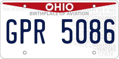 OH license plate GPR5086