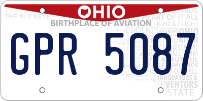 OH license plate GPR5087