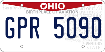 OH license plate GPR5090