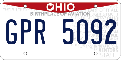 OH license plate GPR5092