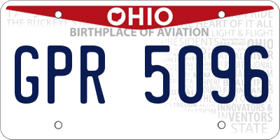 OH license plate GPR5096