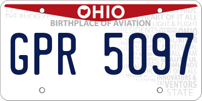 OH license plate GPR5097