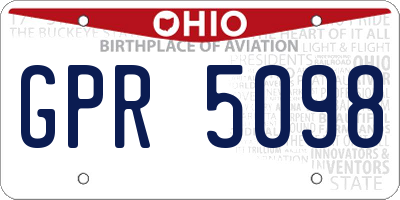 OH license plate GPR5098