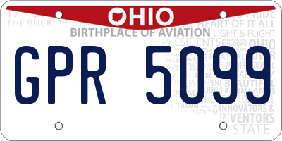 OH license plate GPR5099