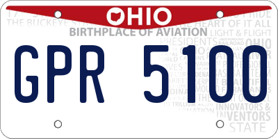 OH license plate GPR5100
