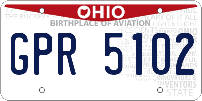 OH license plate GPR5102