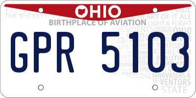 OH license plate GPR5103