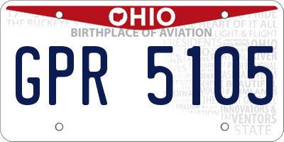 OH license plate GPR5105